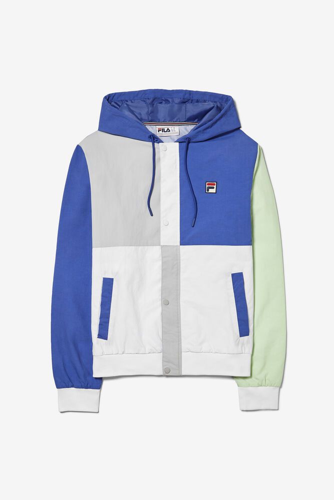 Fila Miesten Takki Bem Color Blocked Light Weight Sininen/Valkoinen/Harmaat - UCPV-90263